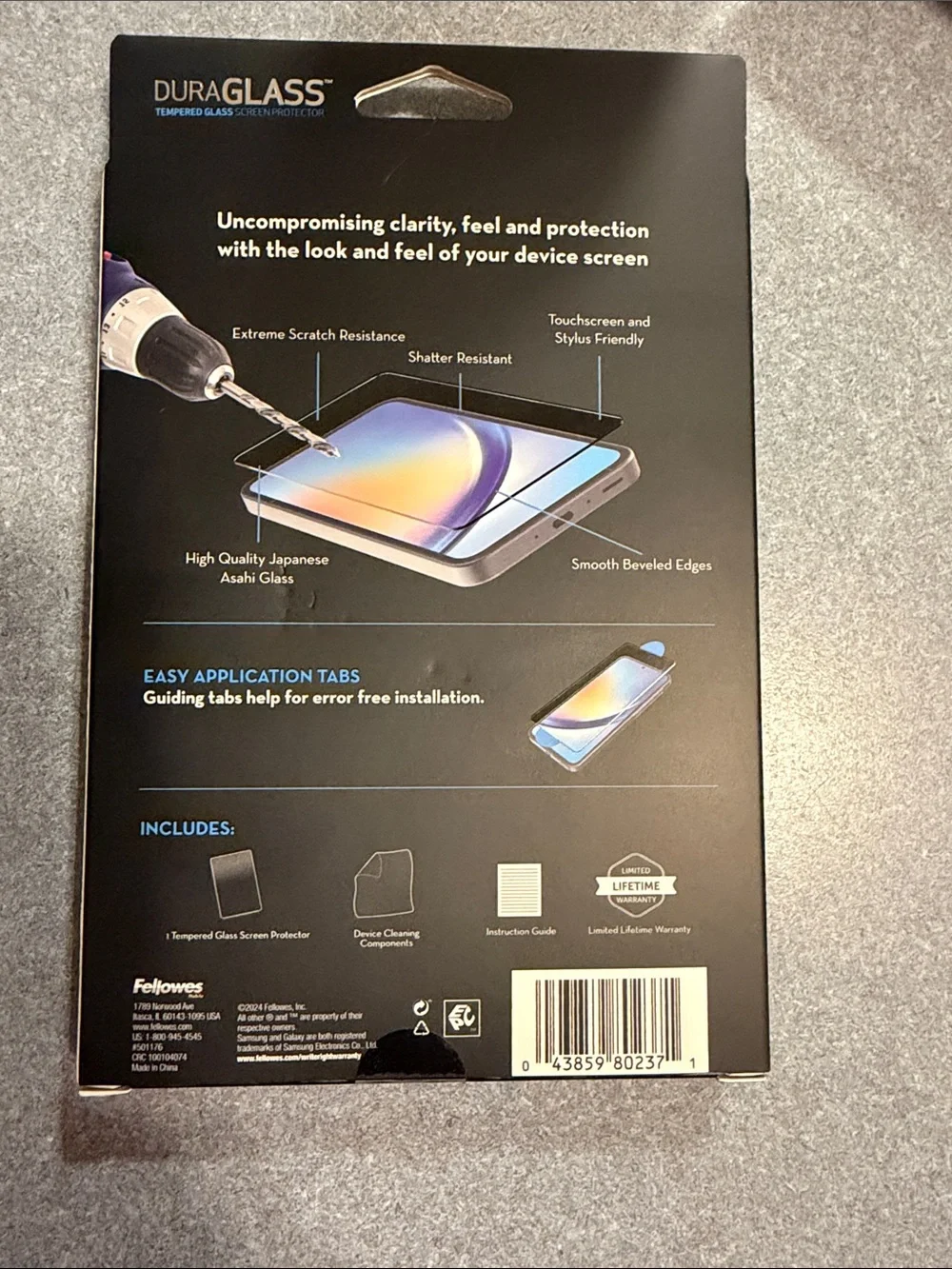 DuraGlass Tempered Glass Screen Protector for Samsung Galaxy A35 5G - Black